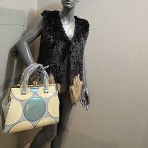 Shoulder / handbag- Dasien beautiful teal white and aqua looking color